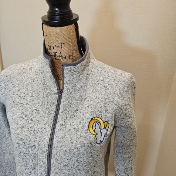 NWOT Women's Antigua Rams Heather Gray 3/4 Zip Jacket Size Medium - Picture 2 of 6